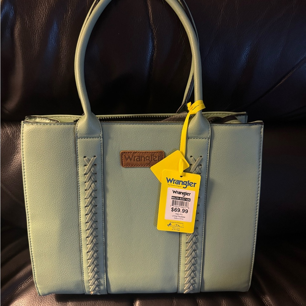 WG70-8317 Wrangler Carry-All Tote/Crossbody - Light Green-NEW